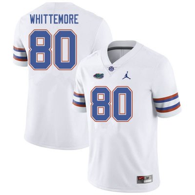 Men's Florida Gators #80 Trent Whittemore NCAA Jordan Brand White Authentic Stitched College Football Jersey GSG1462AL